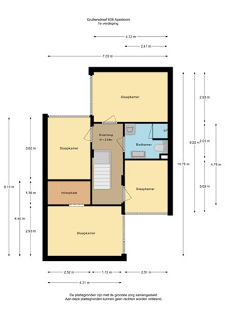 Floorplan - Gruttersdreef 608, 7328 DX Apeldoorn